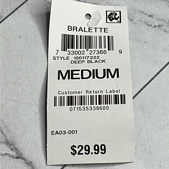 NWT INC International Concepts Womens Sheer Daisy Bralette, Deep Black M MEDIUM - Picture 7 of 8